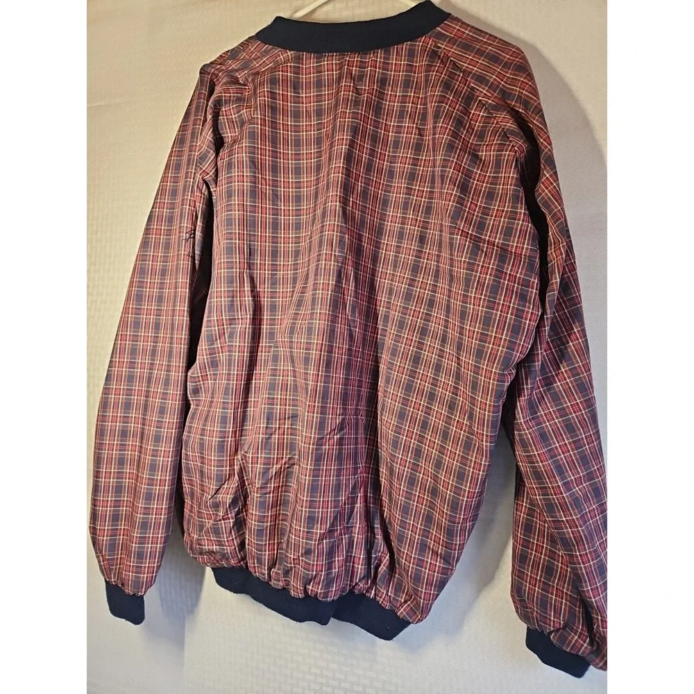 Vintage Bruce Clark  Pullover Plaid‎ Windbreaker Jacket Men's Size L Scotland